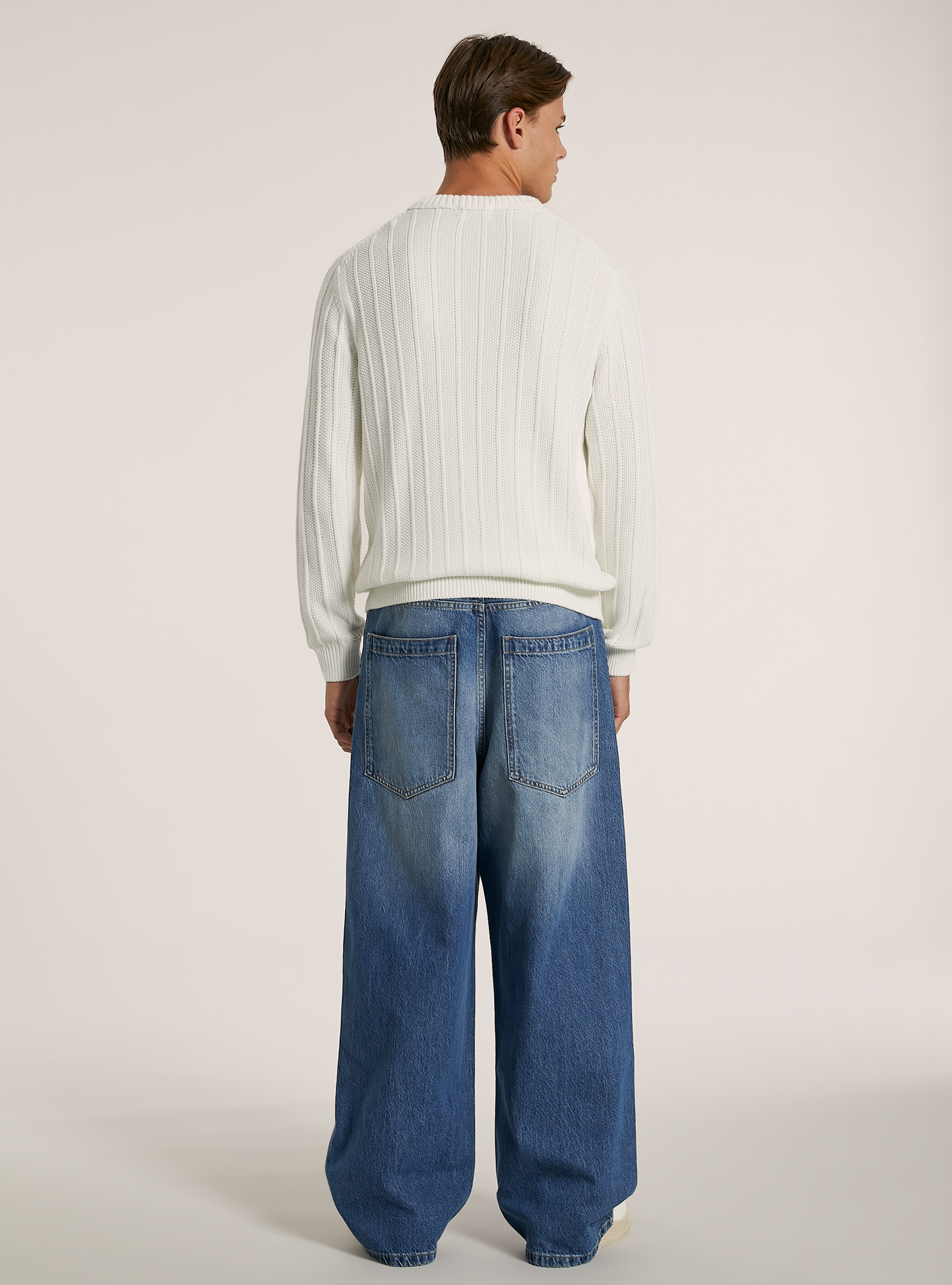 Pull-over textur&eacute; coupe classique, WH2 WHITE