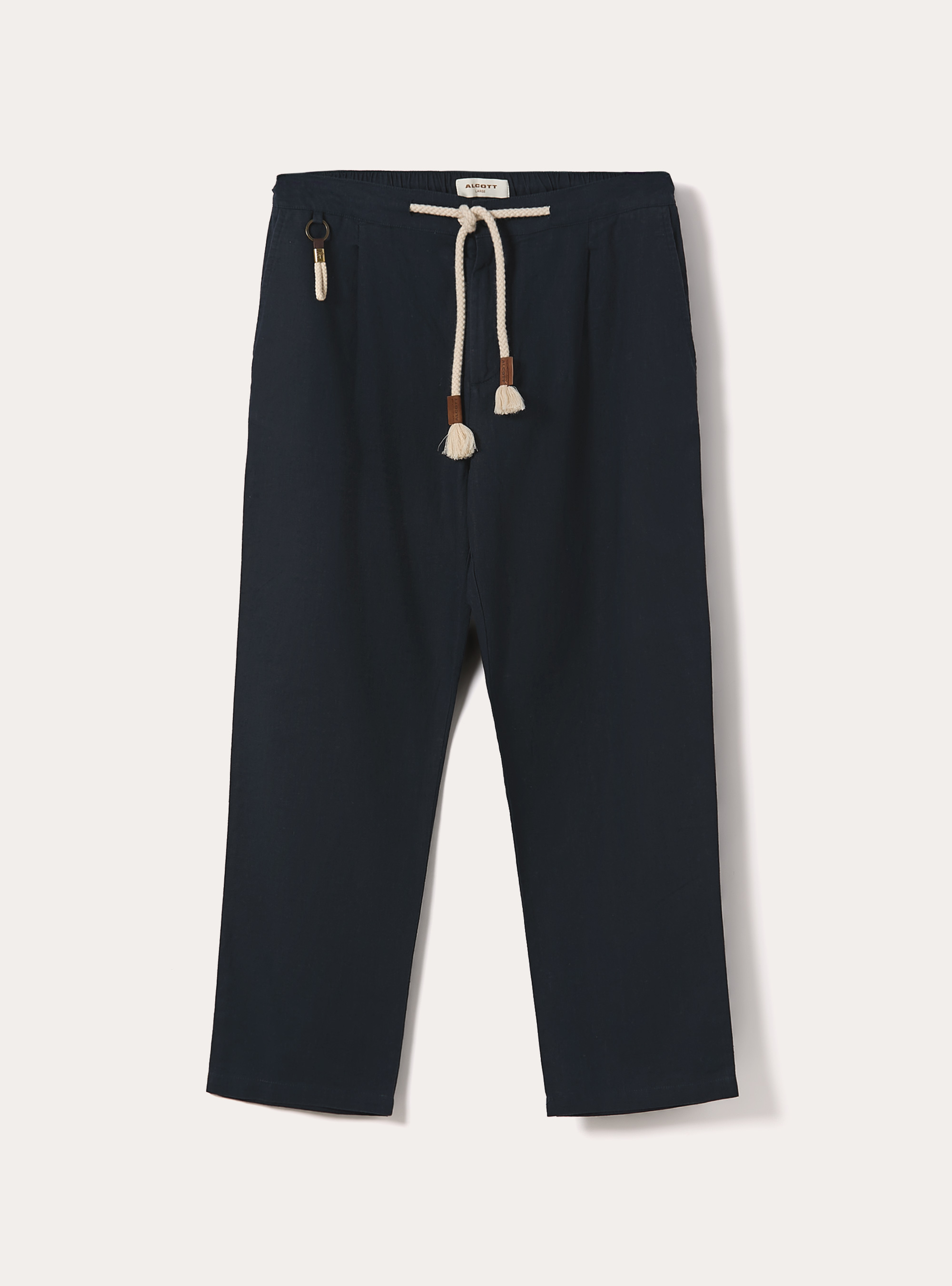 Linen-blend jogger pants, NA2 NAVY MEDIUM