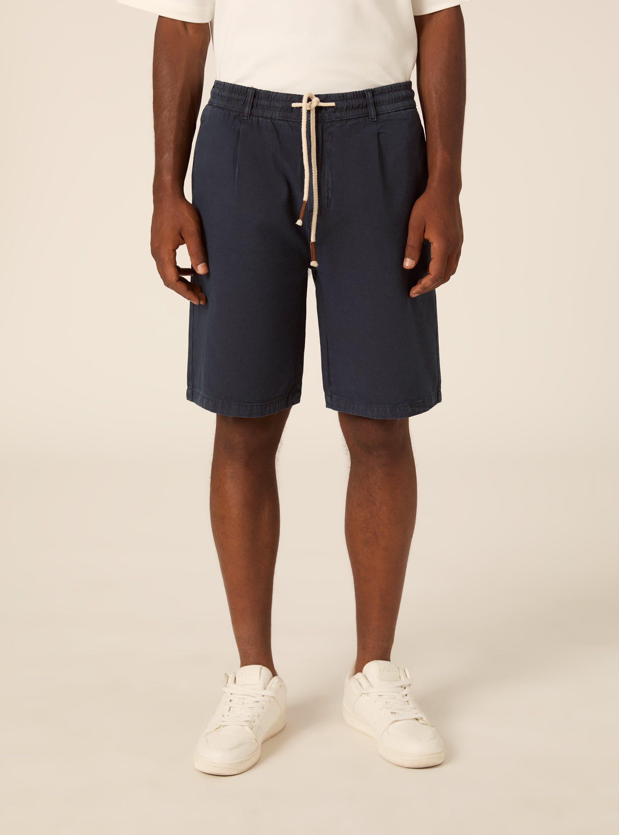 Bermuda in baby twill di cotone, NAVY MEDIO
