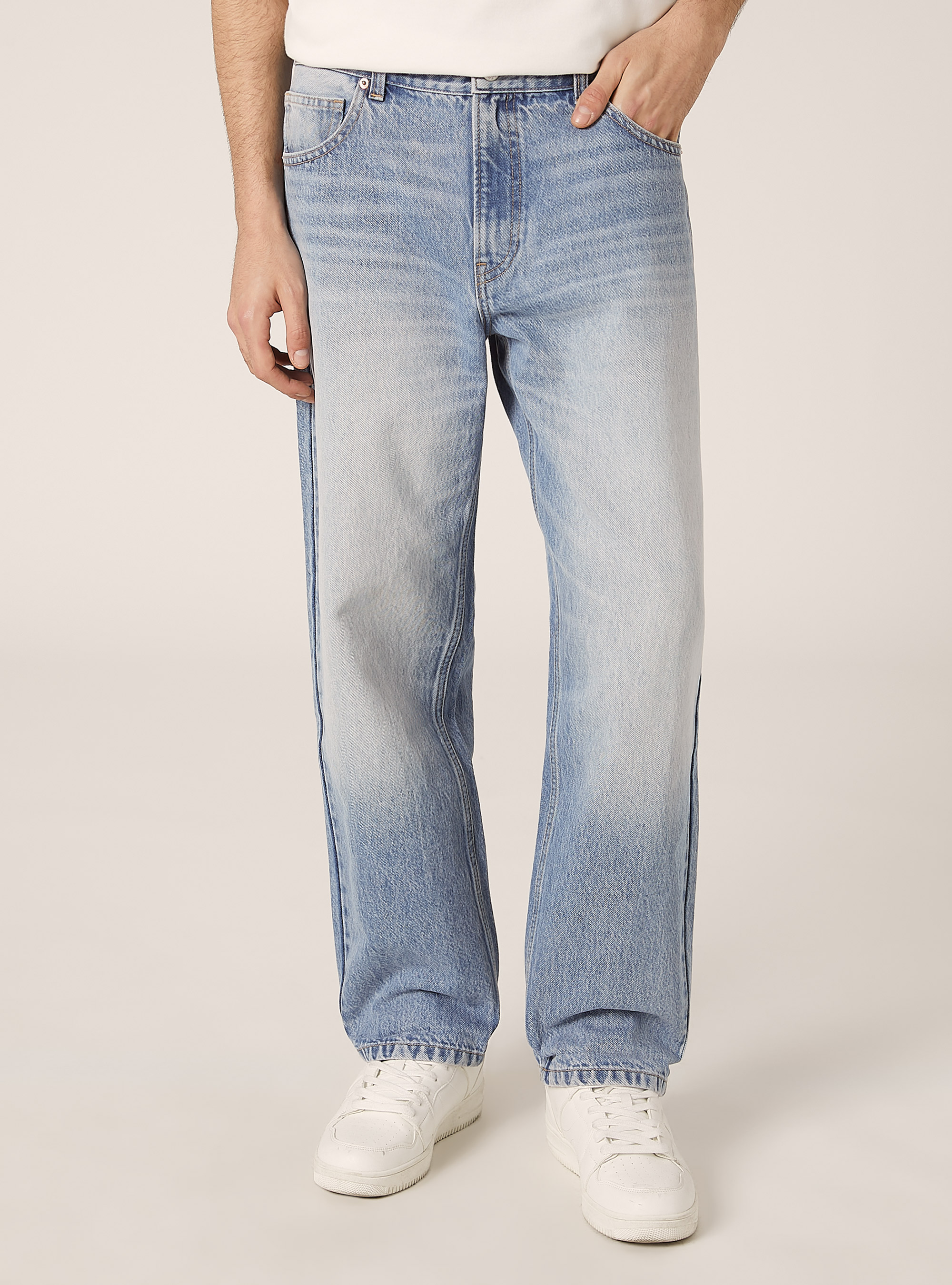 Jeans tapered fit, D007 LIGHT AZURE