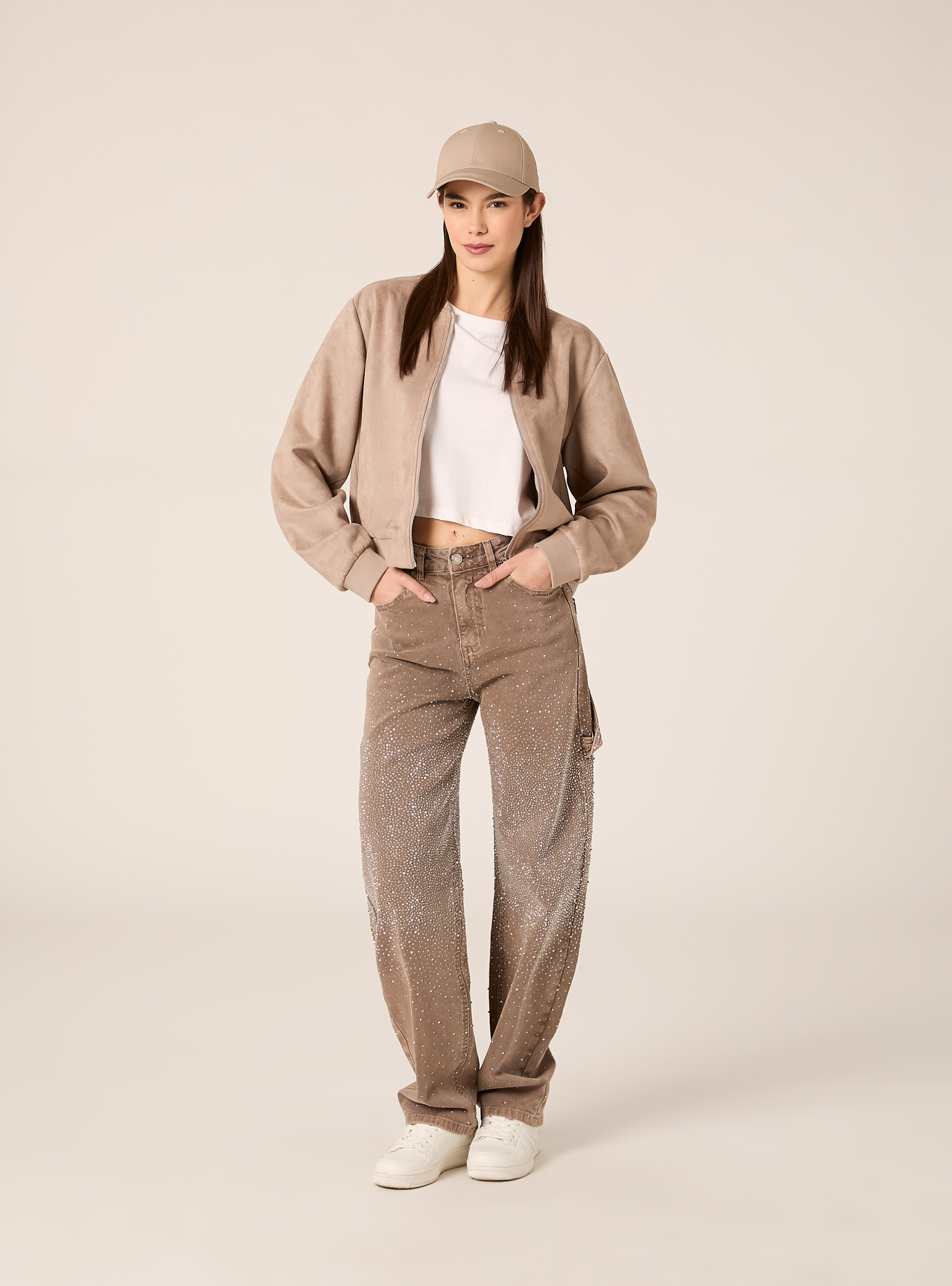 Chaqueta bomber de ante, BR3 BROWN LIGHT