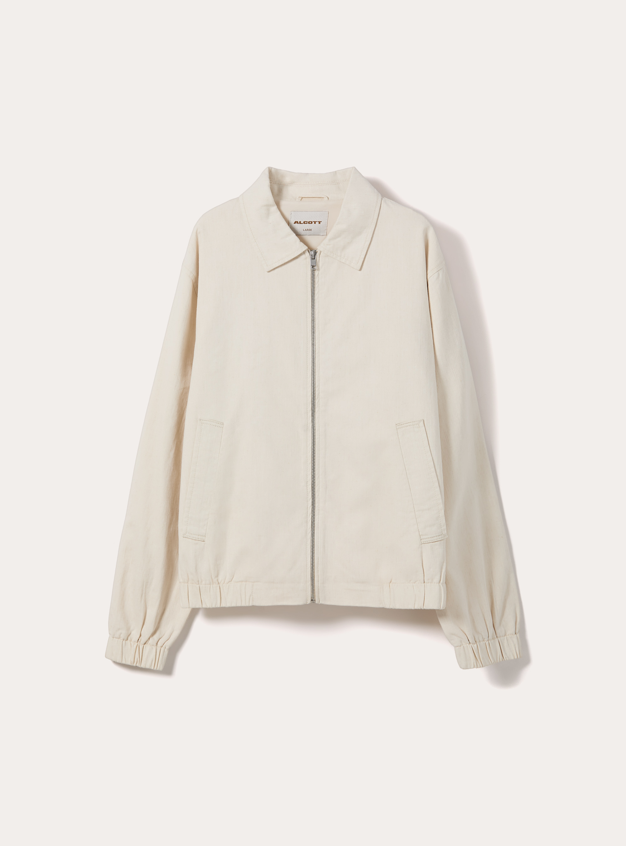 Regular-fit linen bomber jacket, MCR3 CREAM MEL LIGHT
