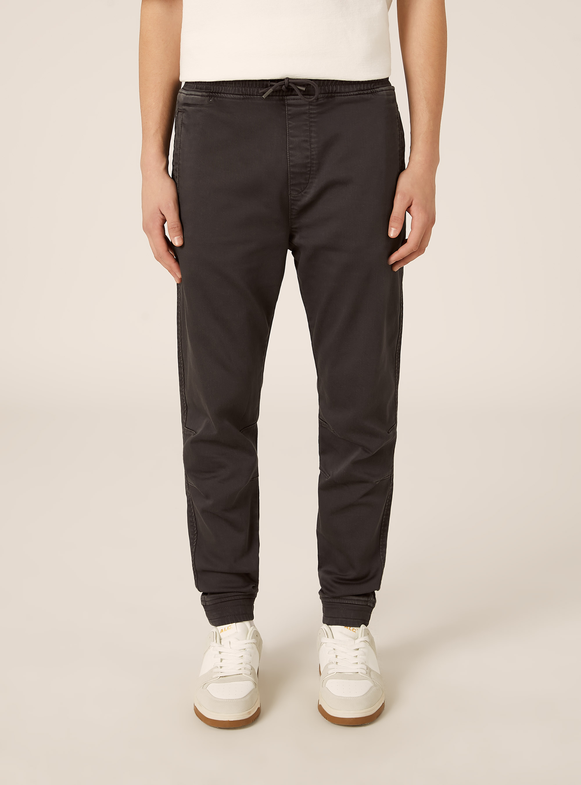 Cotton jogger trousers, GY1 GREY DARK