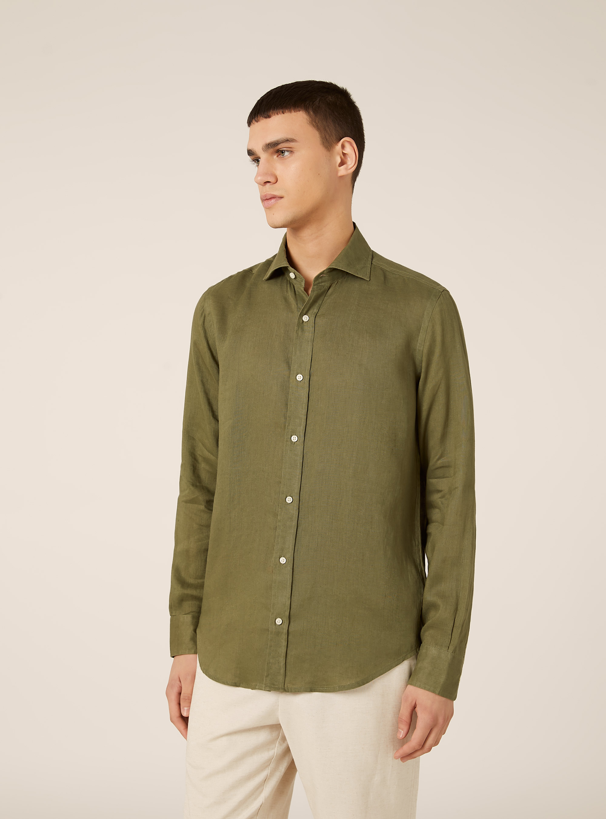 Camicia in puro lino a maniche lunghe, KAKY MEDIO