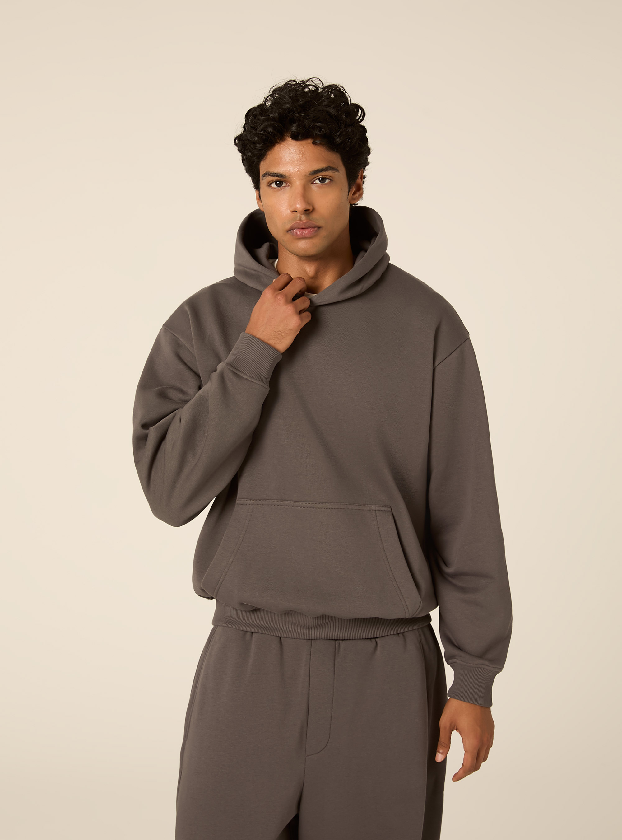 Boxy fit kapuzenpullover, GY1 GREY DARK