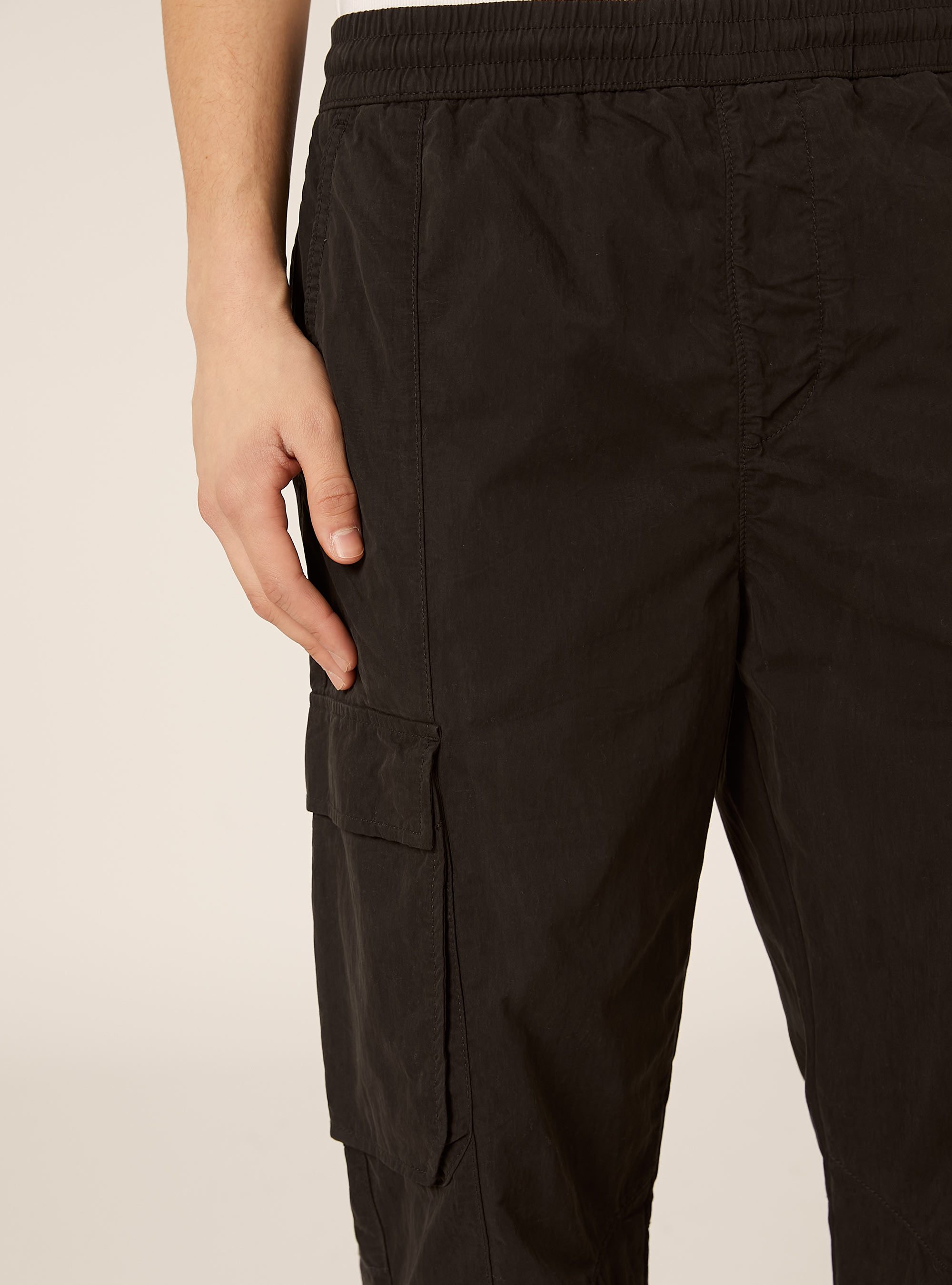 Parachute cargo pants, BK1 BLACK