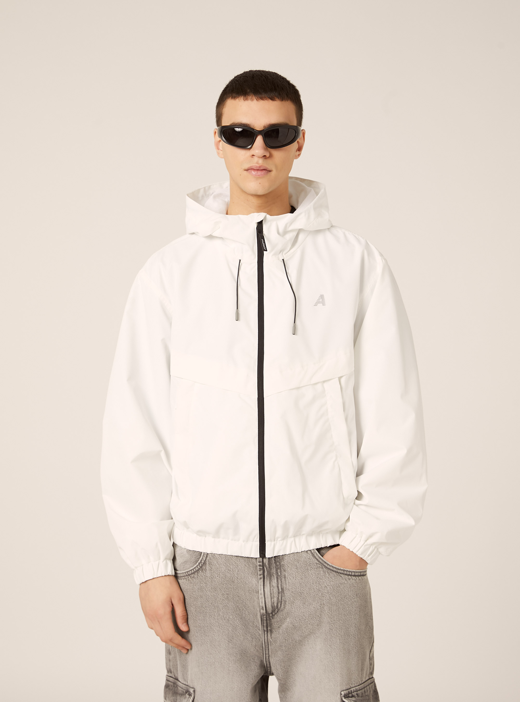 Windproof jacket in technical fabric, WH2 WHITE