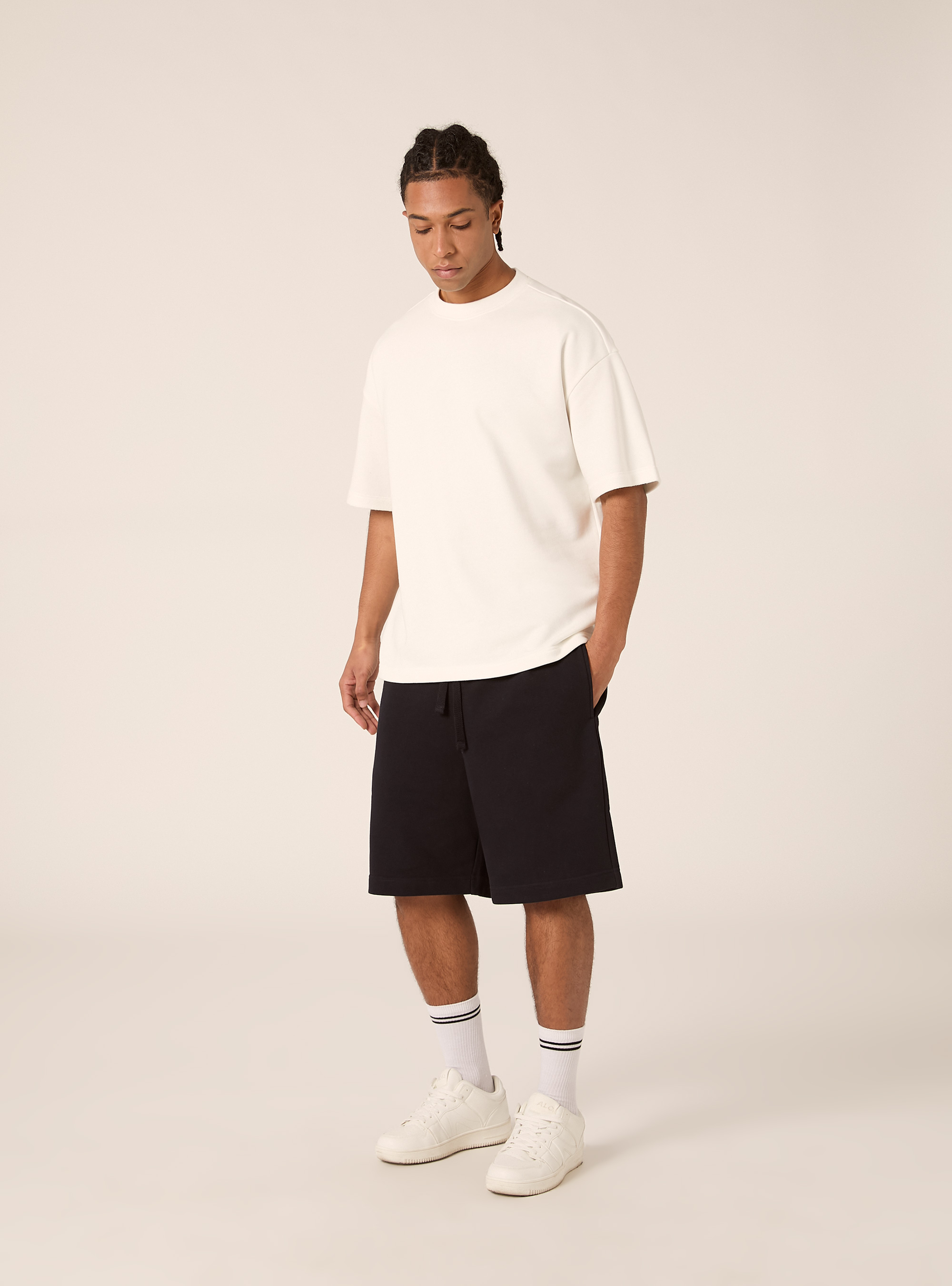 Basic French Terry Bermuda Shorts, NA1 NAVY DARK