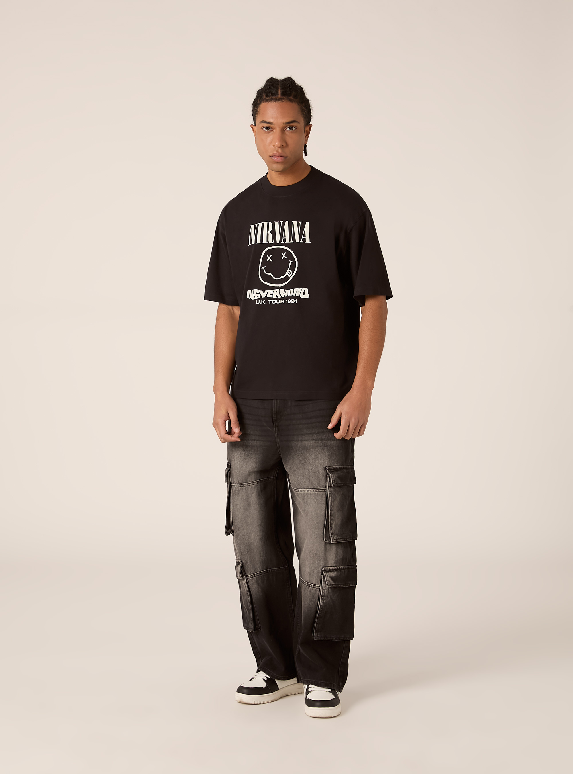 Camiseta boxy fit Nirvana / Alcott, BK1 BLACK