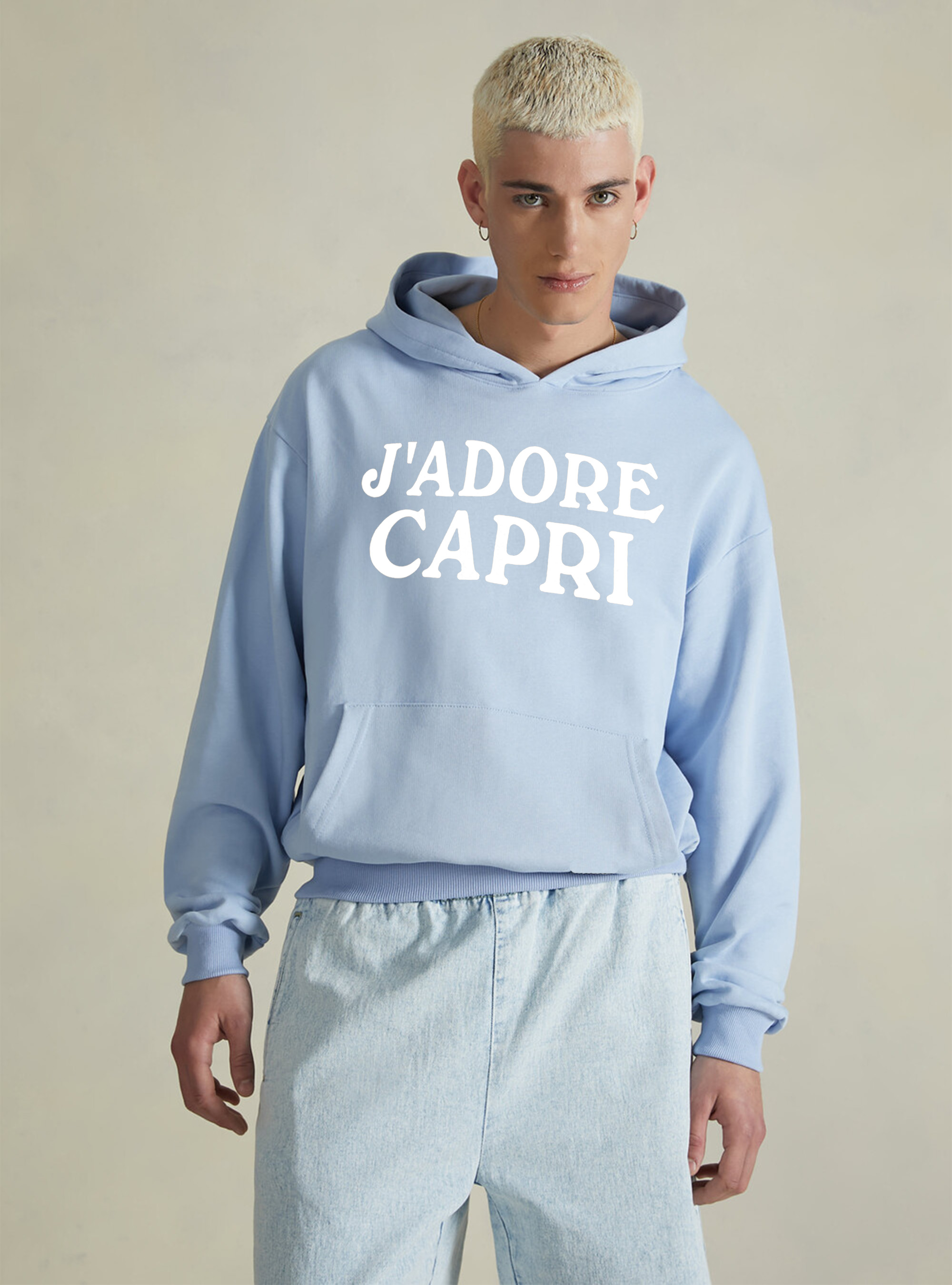 Felpa boxy fit Capri Capsule Genderless, AZ3 AZURE LIGHT