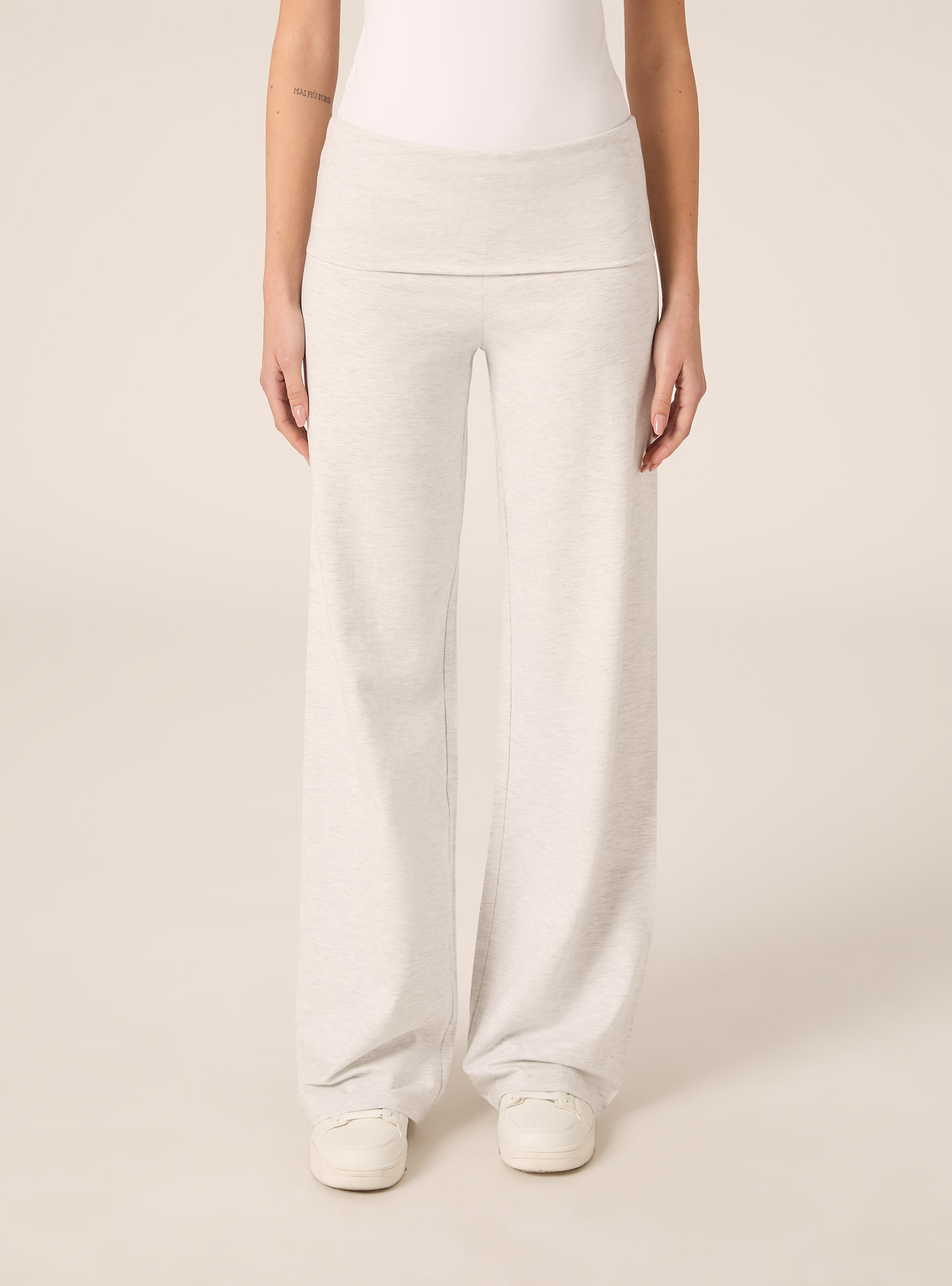 Leggings &agrave; revers &agrave; la taille, MGY3 GREY MEL LIGHT