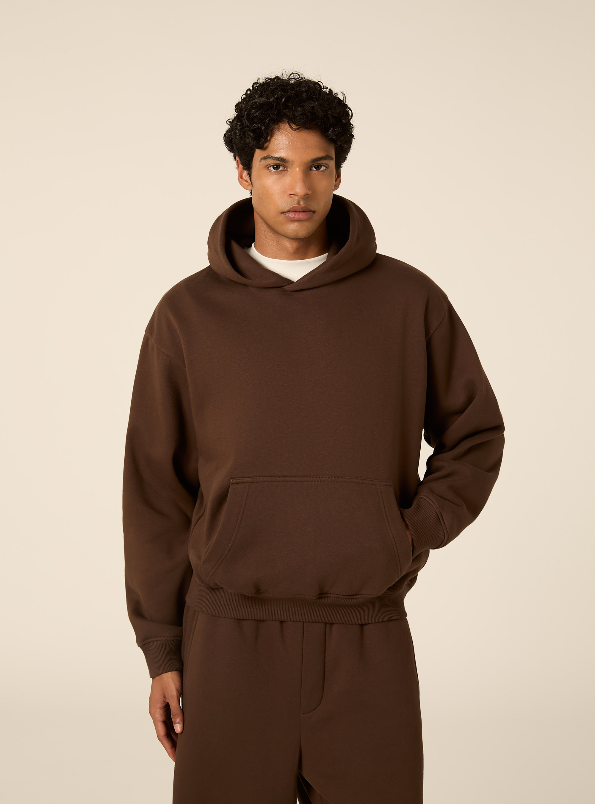 Sweat &agrave; capuche coupe boxy, BR2 BROWN MEDIUM