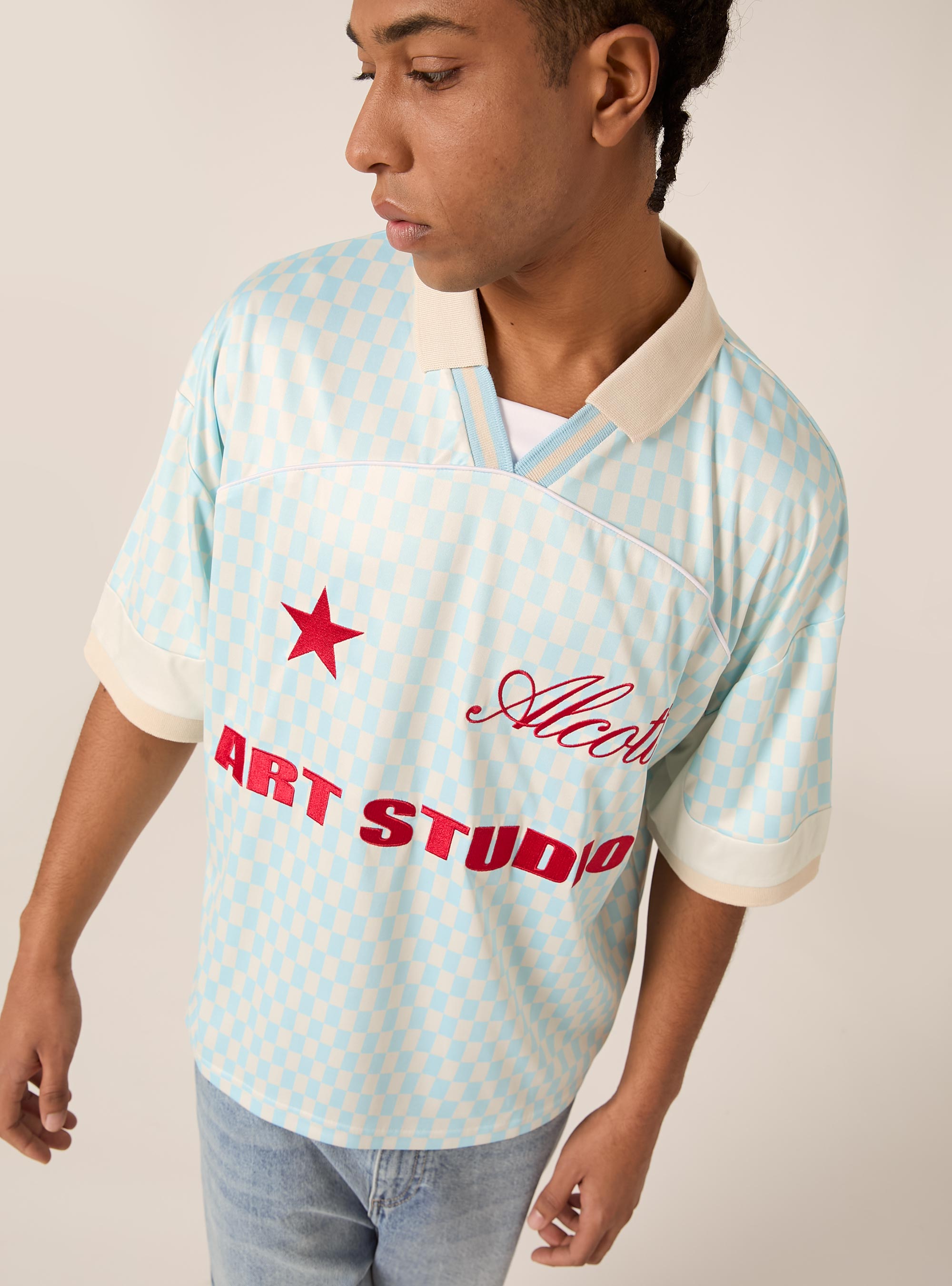 Polo con estampado Art Studio, AZ3 AZURE LIGHT