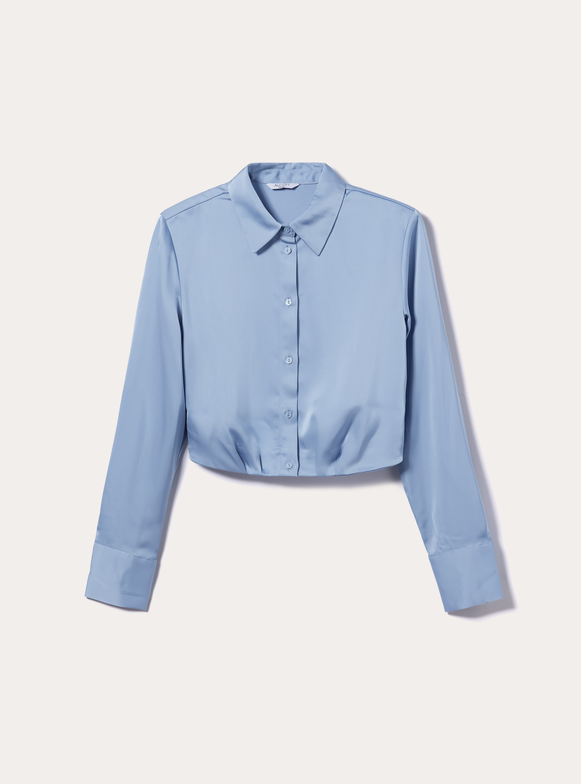 Chemise crois&eacute;e en satin, AZ2 AZURE MEDIUM