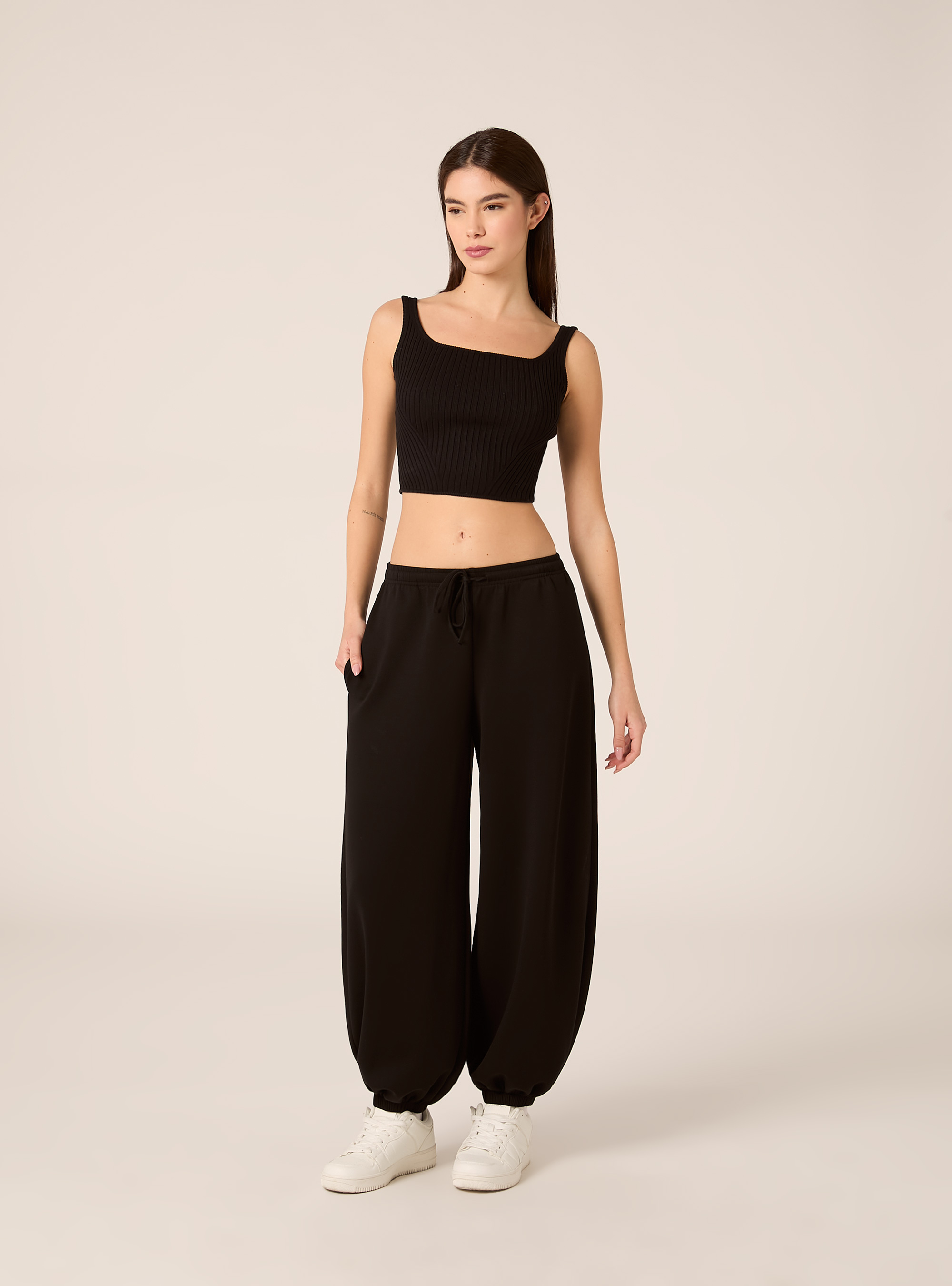 Jogger balloon de modal, BK1 BLACK