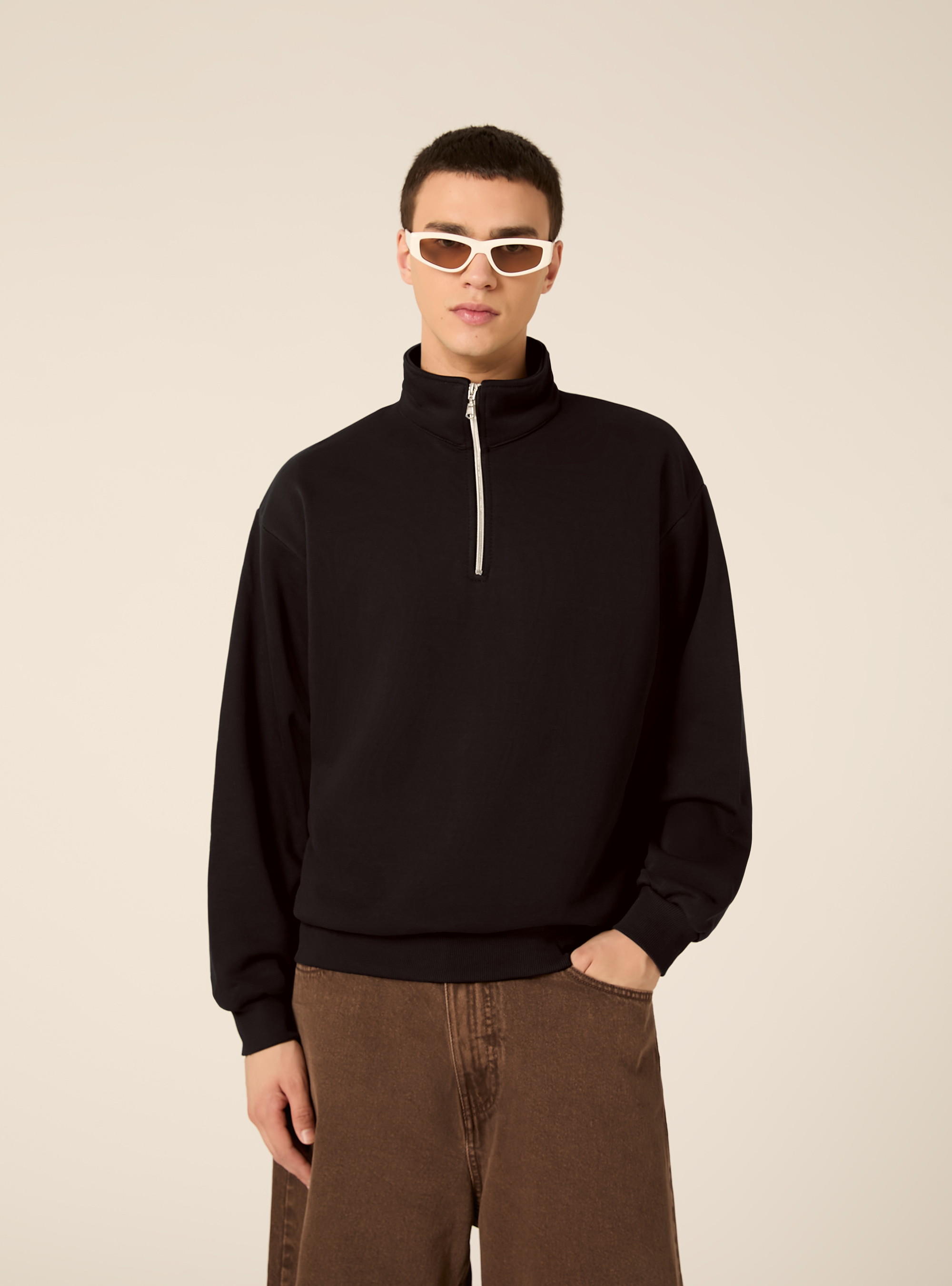 sweat-shirt coupe box, BK1 BLACK