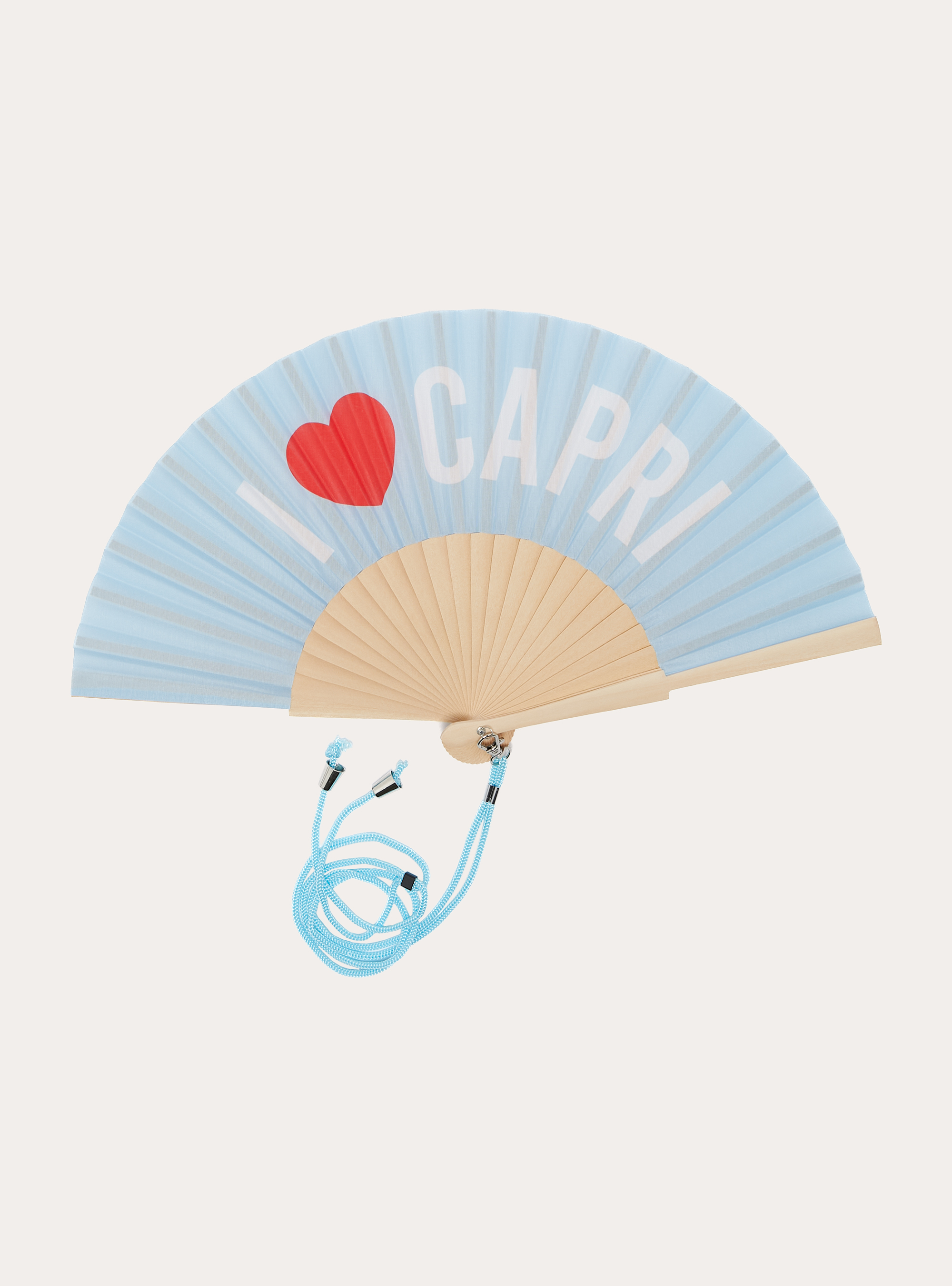 Fan with print, AZ2 AZURE MEDIUM