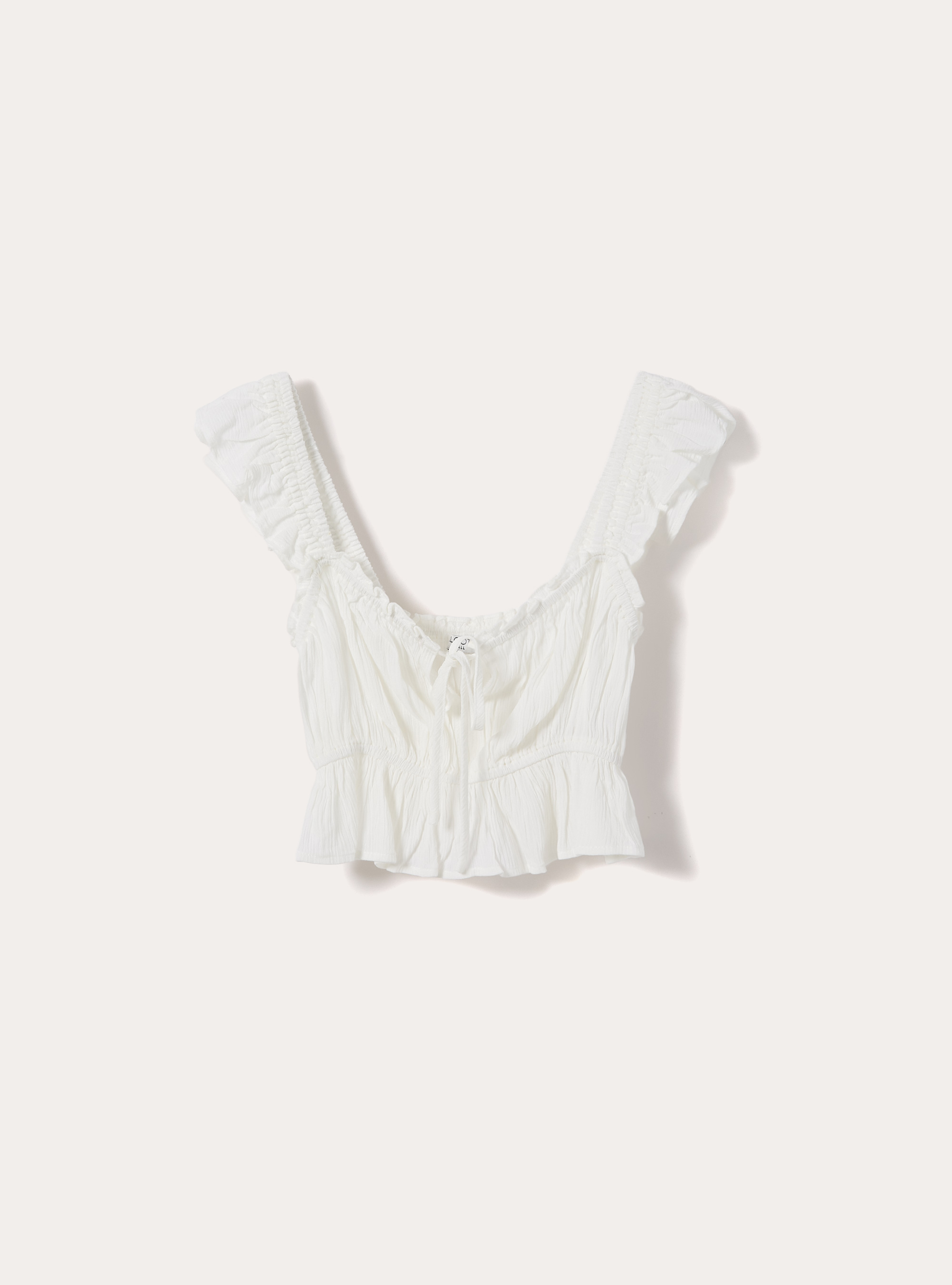 Top in crepe con volant, PANNA