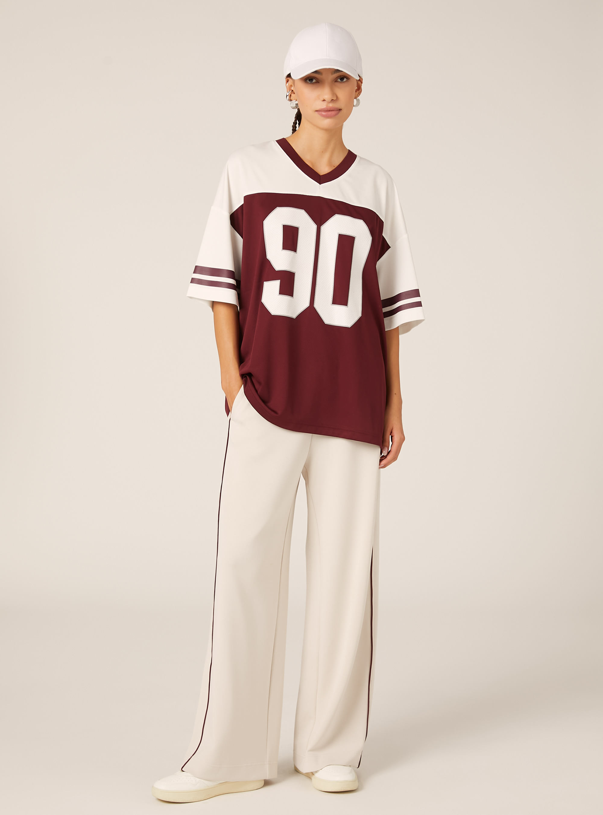 T-shirt oversize avec graphisme, BO2 BORDEAUX MEDIUM