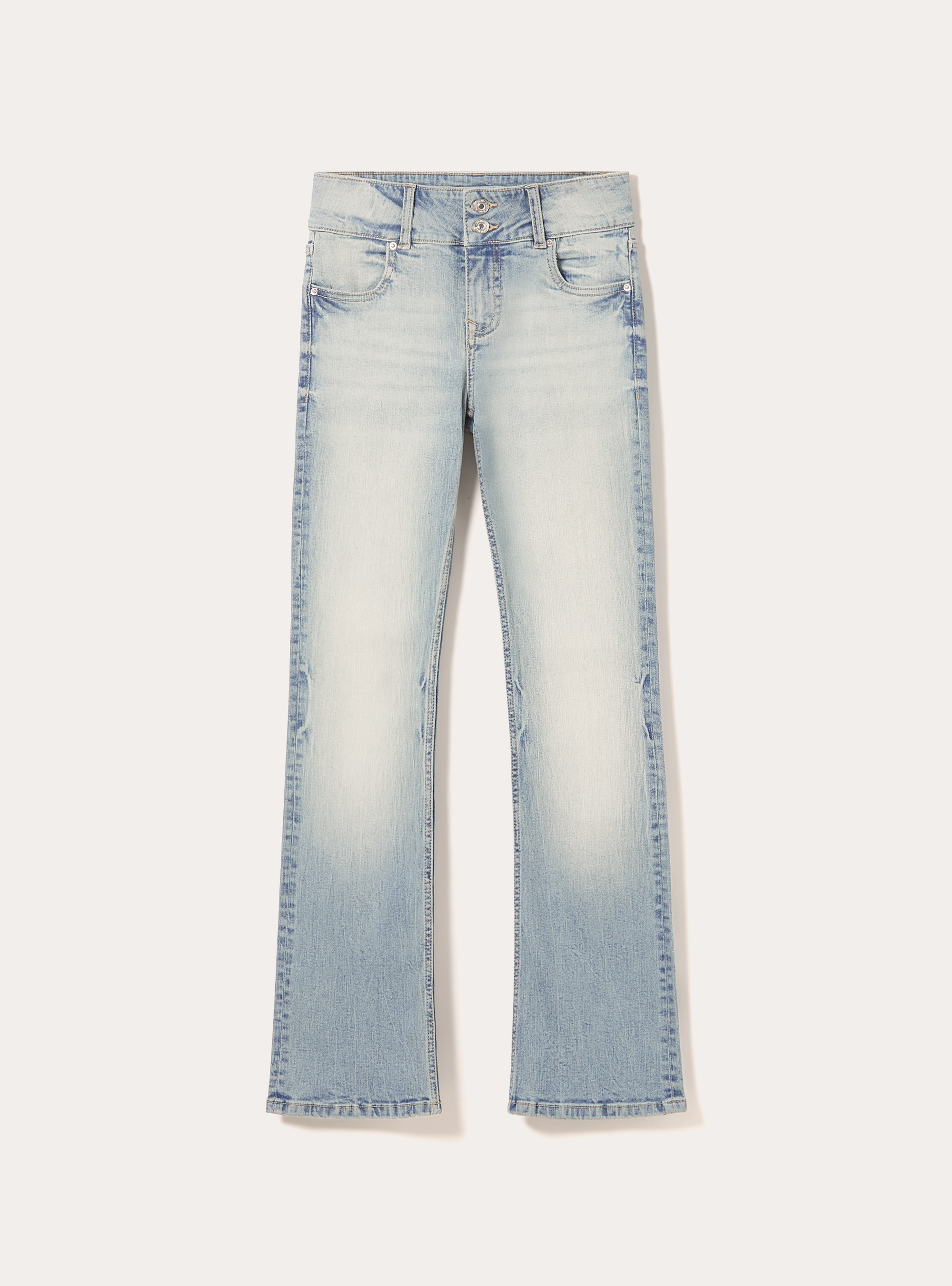 Jean bootcut skinny taille basse, D006 AZURE