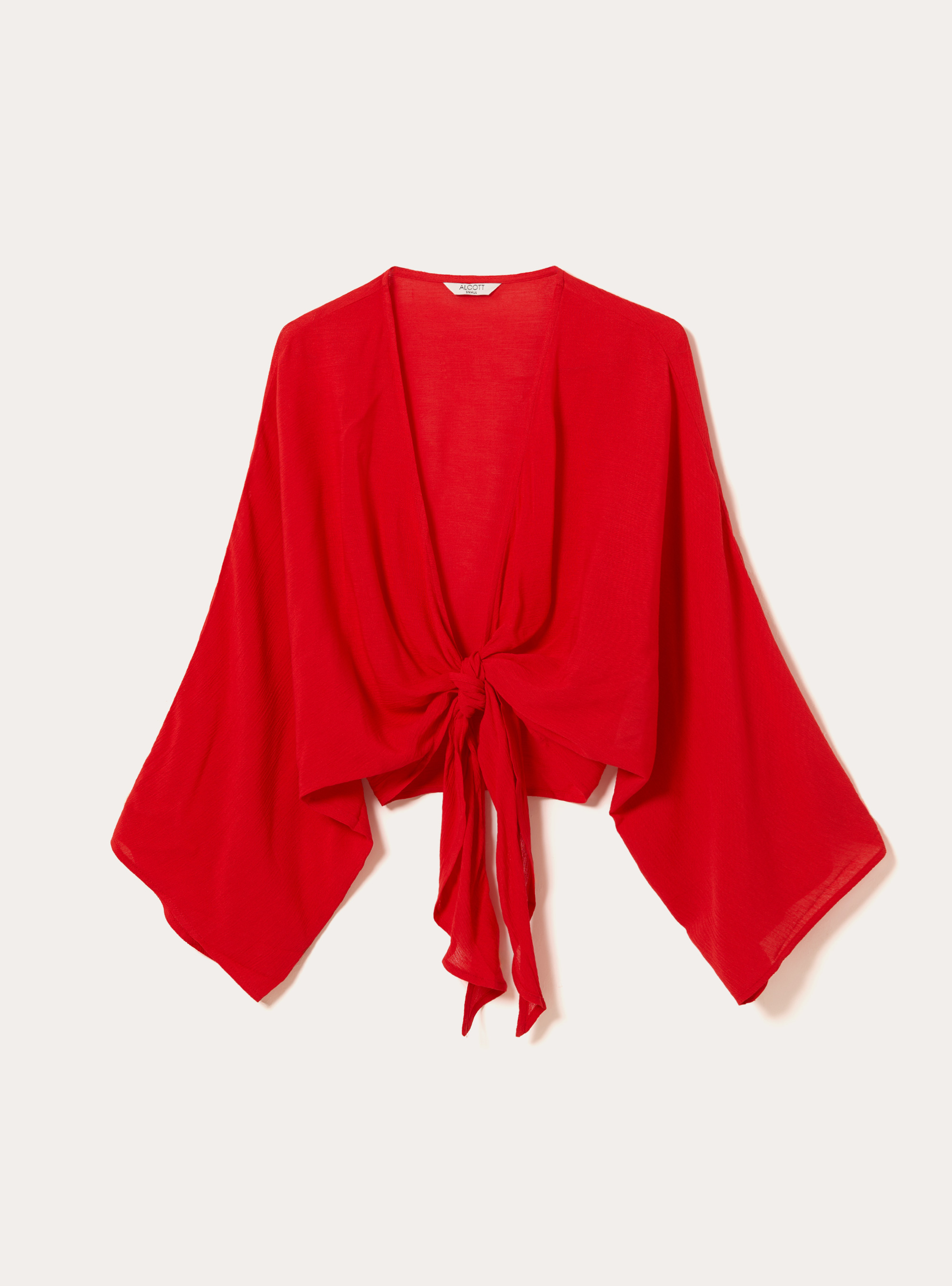 Flie&szlig;ende Bluse mit Knoten, RD2 RED MEDIUM
