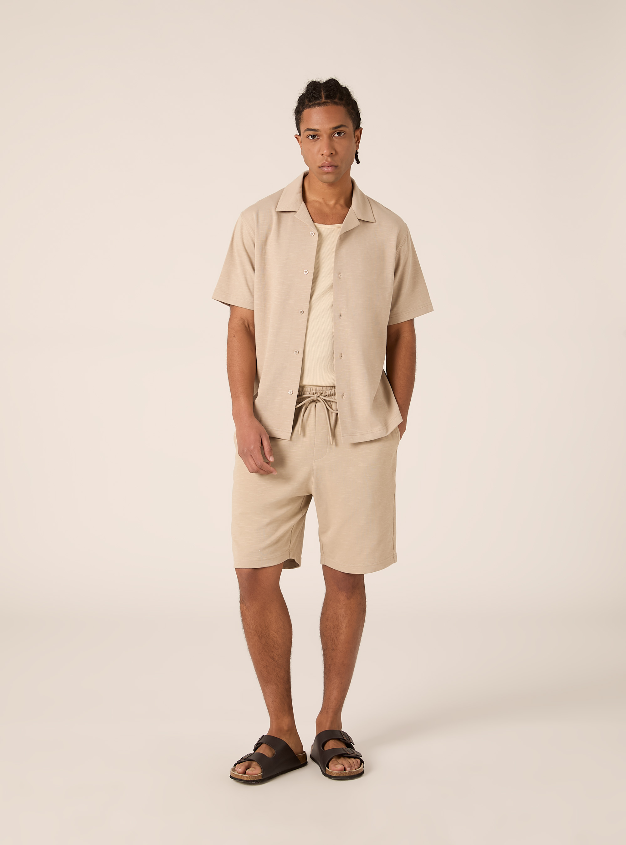 Bermuda in jersey, BEIGE MEDIO