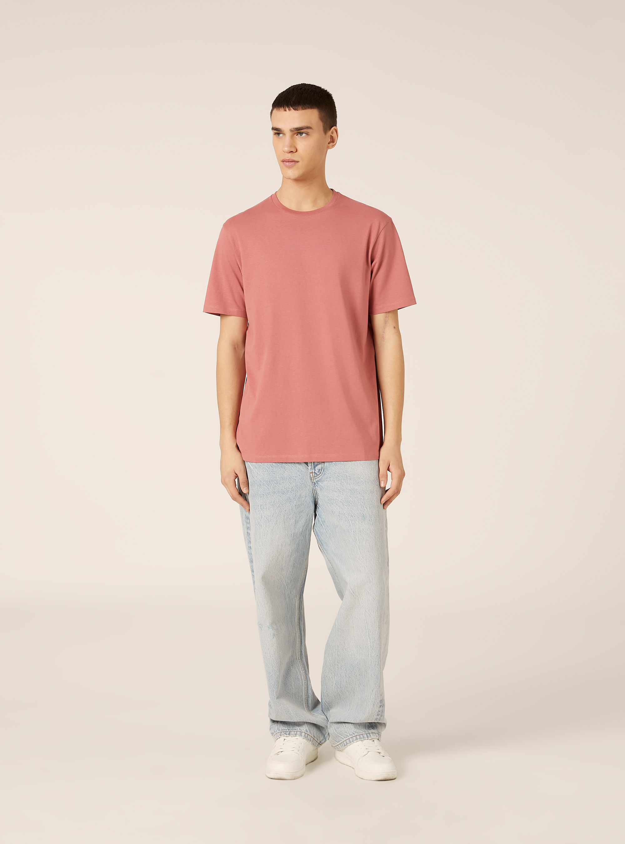 Camiseta b&aacute;sica de algod&oacute;n, PK1 PINK DARK