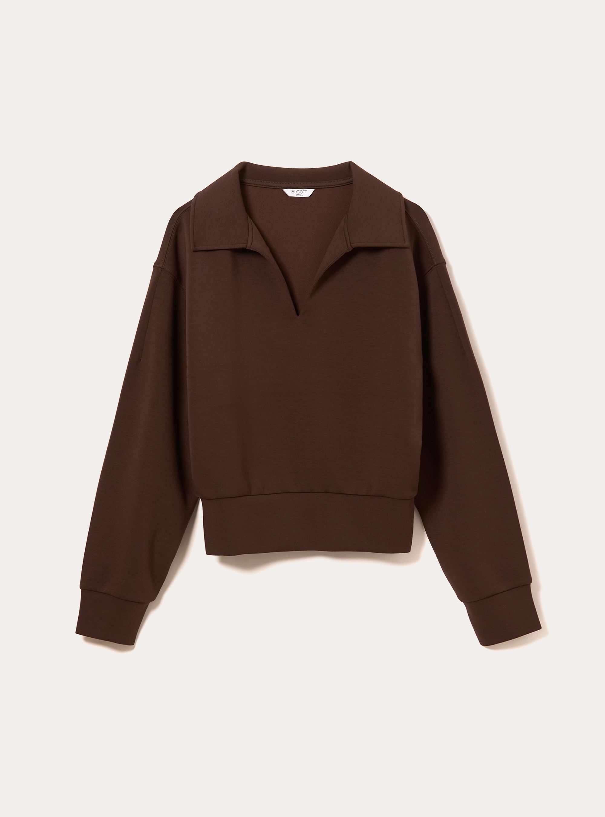 Sweat-shirt &agrave; col polo, BR1 BROWN DARK