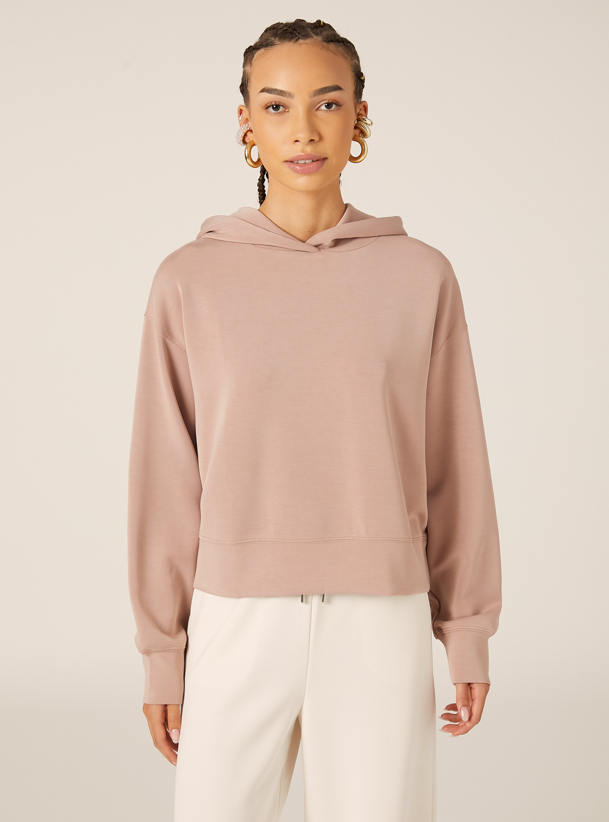 Pull court en molleton doux au toucher, PK2 PINK MEDIUM