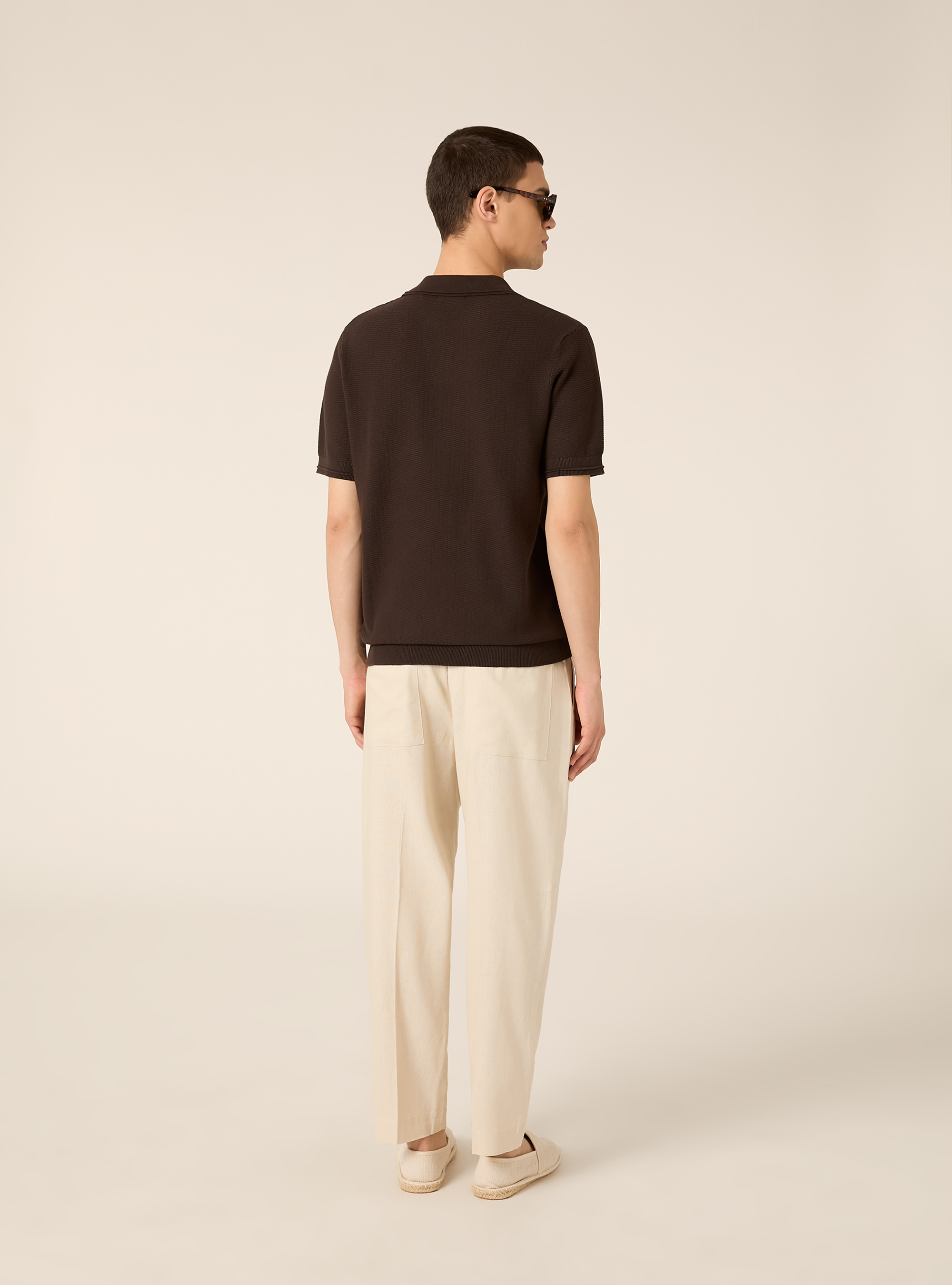 Derby-collar polo shirt, BR1 BROWN DARK