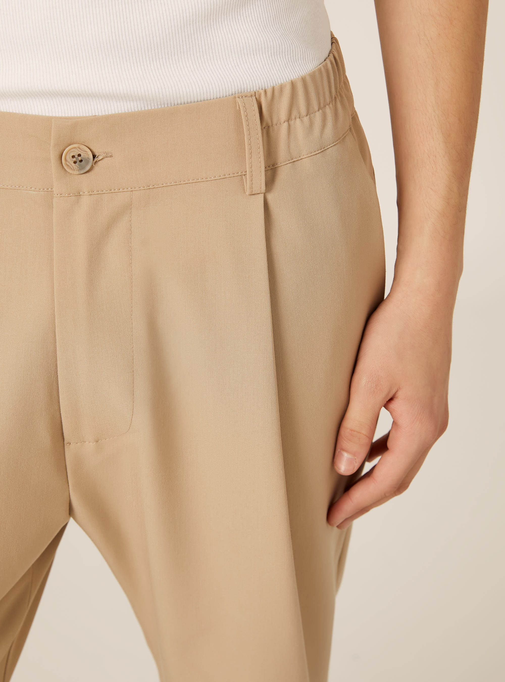 Karottenhose mit Bundfalten, BG2 BEIGE MEDIUM