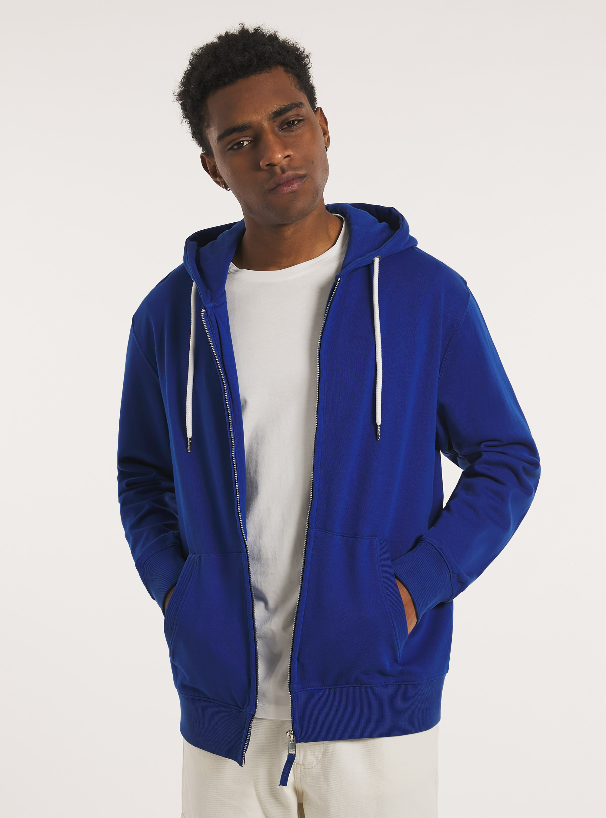 Zip et sweat &agrave; capuche en coton, RY1 ROYALE DARK