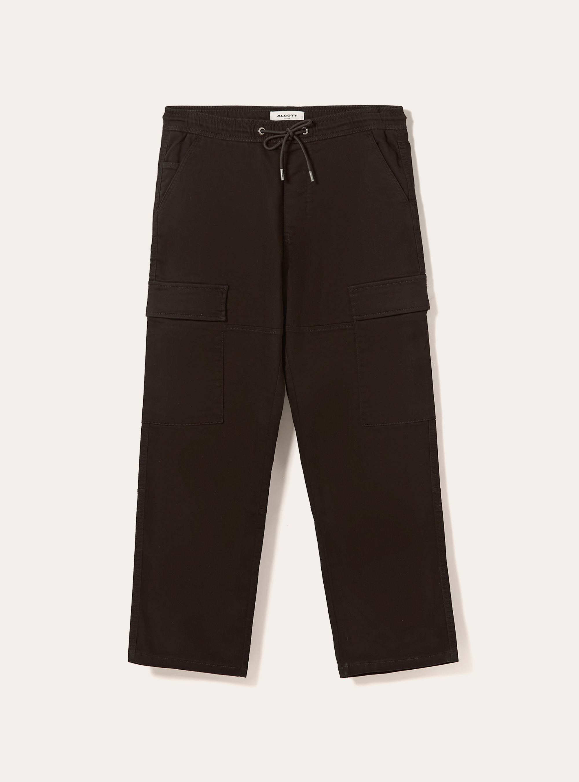 Pantalon cargo avec taille &eacute;lastiqu&eacute;e, BK1 BLACK