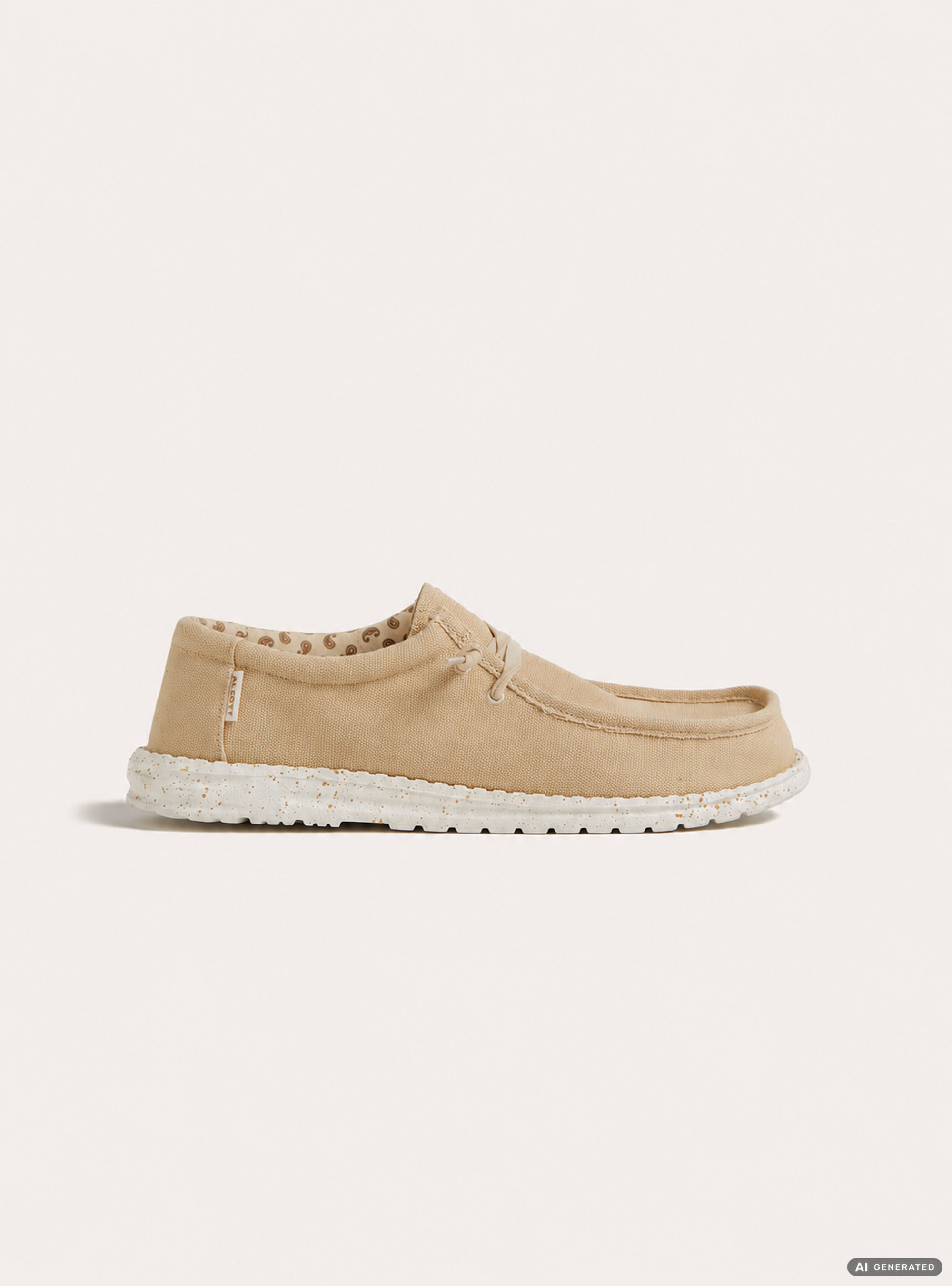 Canvas Moc Shoe with Laces, BG2 BEIGE MEDIUM