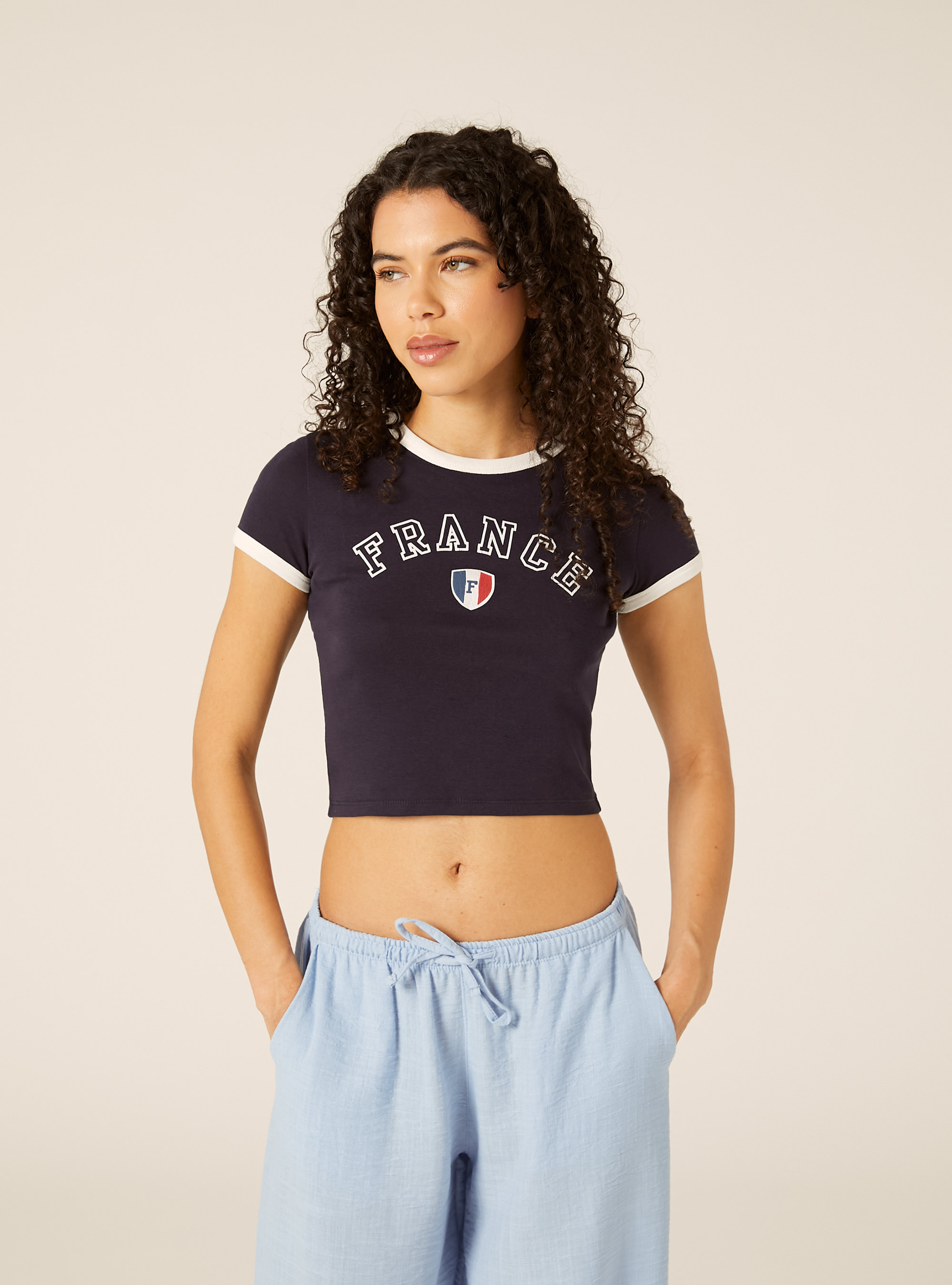 T-Shirt Crop Fit, NA2 NAVY MEDIUM